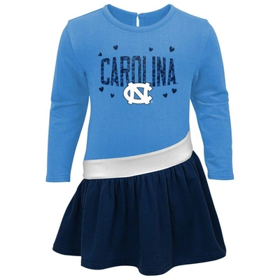 Shop Outerstuff Toddler Carolina Blue North Carolina Tar Heels Heart To Heart French Terry Dress In Light Blue