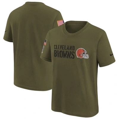 Youth Nike Olive Cleveland Browns 2022 Salute to Service Legend T-Shirt Size: Small