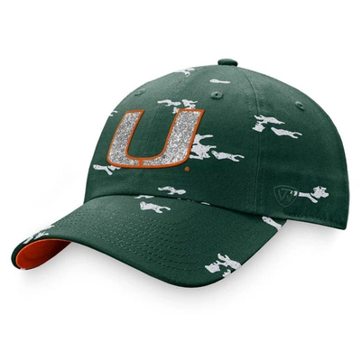 Shop Top Of The World Green Miami Hurricanes Oht Military Appreciation Betty Adjustable Hat