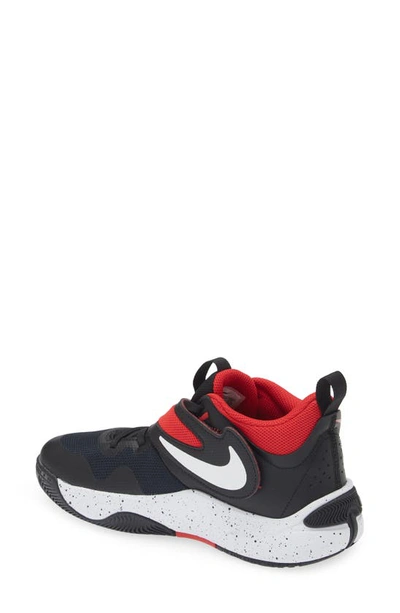 Shop Nike Kids' Team Hustle D 11 Basketball Sneaker In Black/ University Red/ White