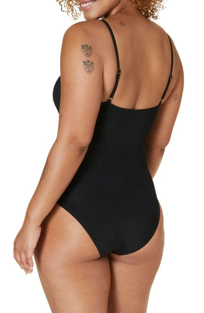 Andie The Amalfi Long Torso One-piece Swimsuit In Black