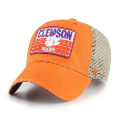 Shop 47 ' Orange Clemson Tigers Four Stroke Clean Up Trucker Snapback Hat