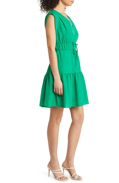 Eliza J Obi Gathered Tie Waist Dress In Green ModeSens