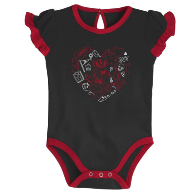 Shop Outerstuff Girls Newborn & Infant Red/black Wisconsin Badgers Too Much Love Two-piece Bodysuit Set