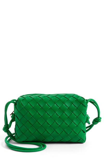 Bottega Veneta Women's Mini Loop Leather Crossbody Bag Parakeet