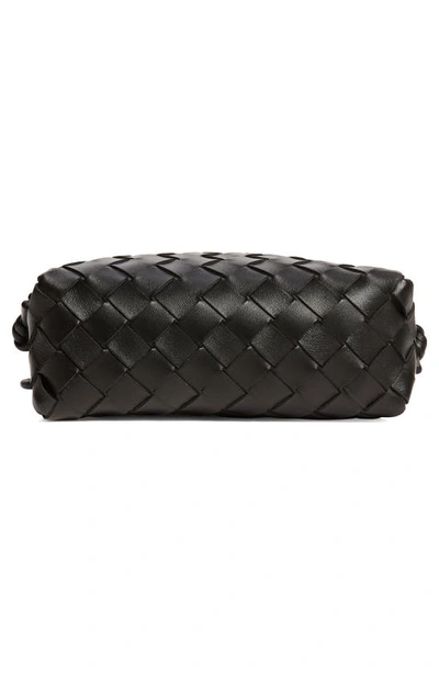 Bottega Veneta Loop Mini Intrecciato Crossbody Bag In 8425 Black-gold