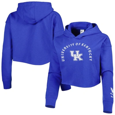 Shop Nike Royal Kentucky Wildcats 2-hit Cropped Pullover Hoodie