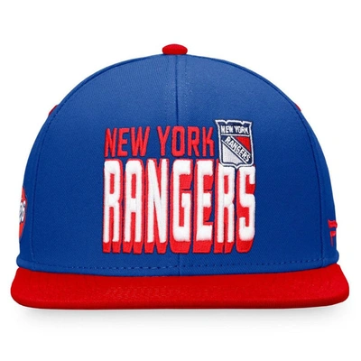 Shop Fanatics Branded Blue/red New York Rangers Heritage Retro Two-tone Snapback Hat