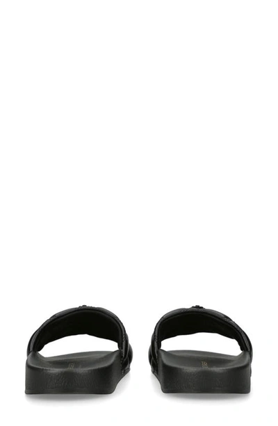 Kurt Geiger Womens Black Meena Eagle-embellished Faux-leather Flat Sandals In Black