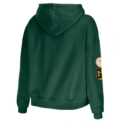Shop Wear By Erin Andrews Green Green Bay Packers Modest Cropped Pullover Hoodie