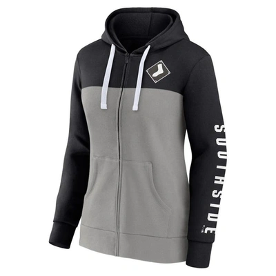Shop Fanatics Branded Black/gray Chicago White Sox Take The Field Colorblocked Hoodie Full-zip Jacket