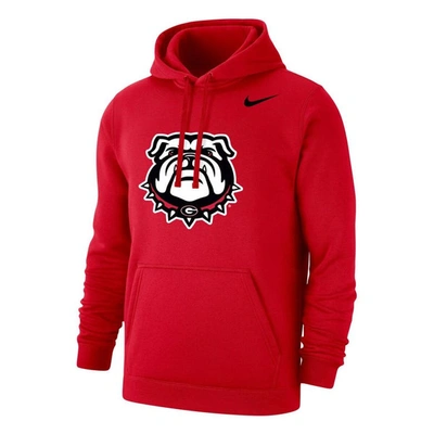 Shop Nike Red Georgia Bulldogs Logo Club Pullover Hoodie