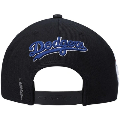 Shop Pro Standard Black Los Angeles Dodgers Stacked Logo Snapback Hat
