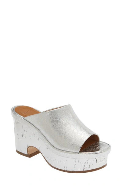 Chloé Oli Metallic Slide Sandals In Silver |