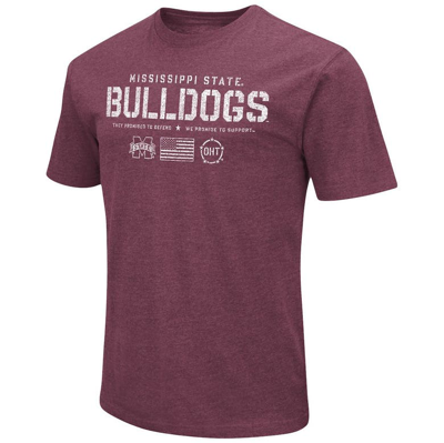 Shop Colosseum Heather Maroon Mississippi State Bulldogs Oht Military Appreciation Flag 2.0 T-shirt