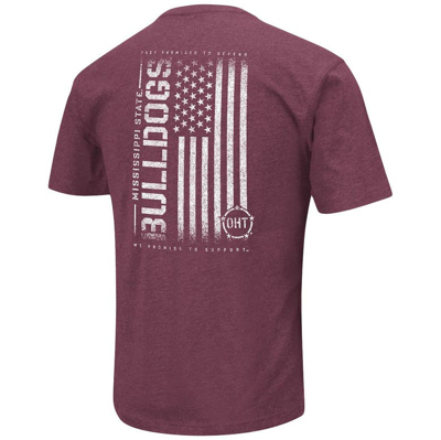 Shop Colosseum Heather Maroon Mississippi State Bulldogs Oht Military Appreciation Flag 2.0 T-shirt