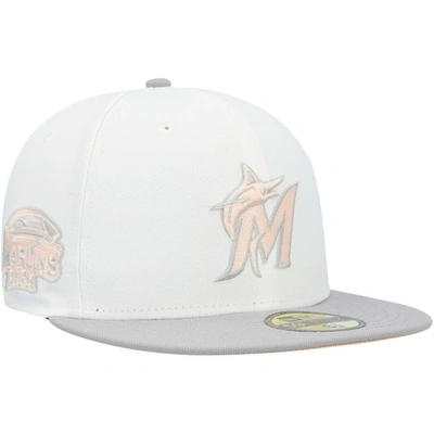 Men's New Era Miami Marlins White on 59FIFTY Fitted Hat