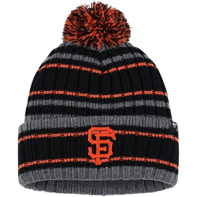 Shop 47 ' Gray/black San Francisco Giants Rexford Cuffed Knit Hat With Pom
