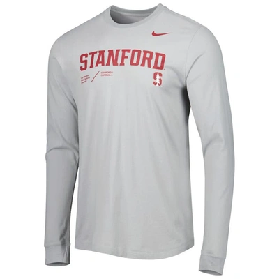 Shop Nike Gray Stanford Cardinal Team Practice Performance Long Sleeve T-shirt