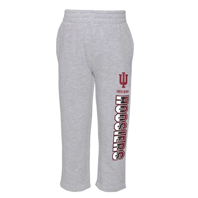 Shop Outerstuff Toddler Heather Gray/crimson Indiana Hoosiers Playmaker Pullover Hoodie & Pants Set