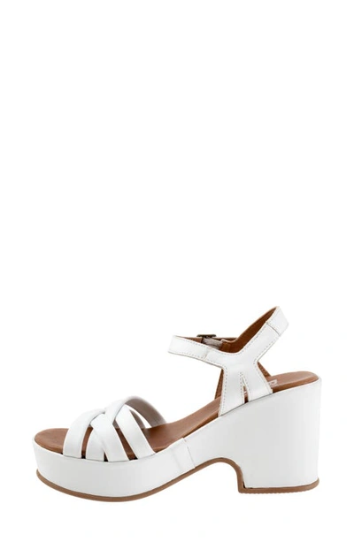 Shop Bueno Sasha Ankle Strap Platform Sandal In White