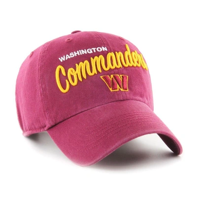 Shop 47 ' Burgundy Washington Commanders Phoebe Clean Up Adjustable Hat