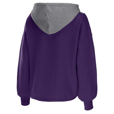 Shop Wear By Erin Andrews Purple Phoenix Suns Pieced Quarter-zip Hoodie Jacket
