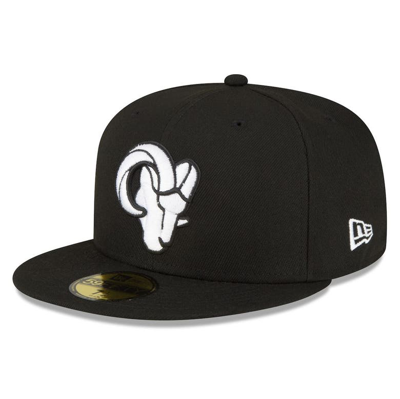 Shop New Era Black Los Angeles Rams 1990 Pro Bowl Side Patch 59fifty Fitted Hat