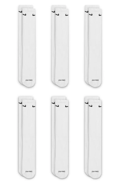 Nike Kids' 6-pack Crew Socks In White/ Black