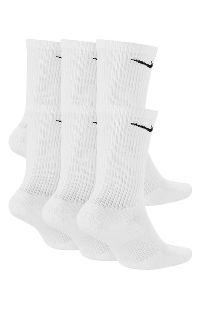 Nike Kids' 6-pack Crew Socks In White/ Black