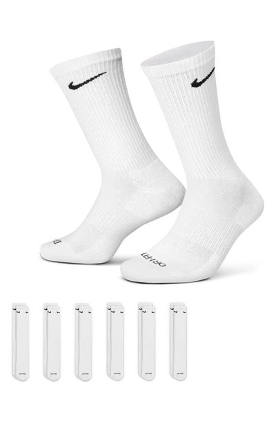 Nike Kids' 6-pack Crew Socks In White/ Black