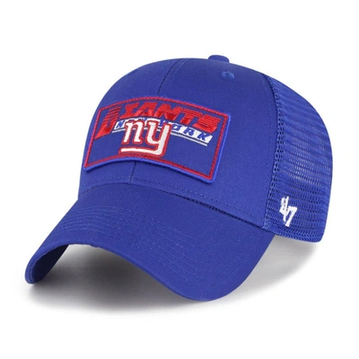 Shop 47 Youth ' Royal New York Giants Levee Mvp Trucker Adjustable Hat