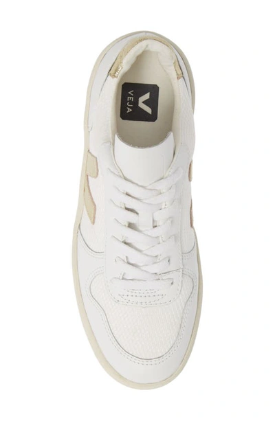 Shop Veja V-10 Sneaker In White Gold