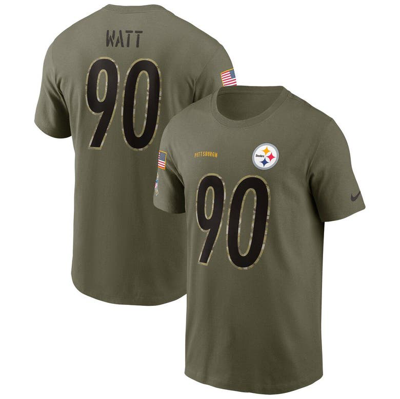Nike T.j. Watt Olive Pittsburgh Steelers 2022 Salute To Service Name &  Number T-shirt In Green