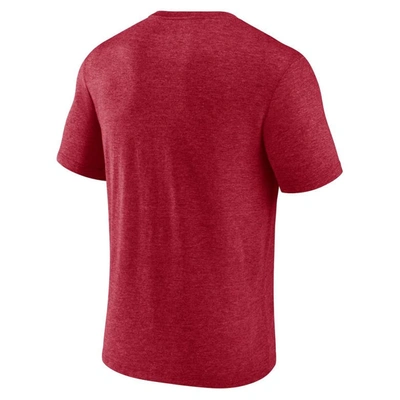 Shop Fanatics Branded Heathered Scarlet San Francisco 49ers End Around Tri-blend T-shirt