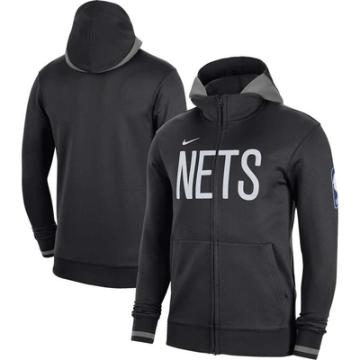 Nike Brooklyn Nets Showtime Dri-FIT NBA Full-Zip Hoodie Black