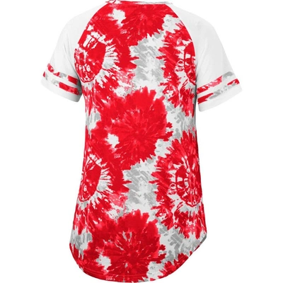 Shop Colosseum Scarlet/white Ohio State Buckeyes Annie Oversized Tie-dye Raglan T-shirt
