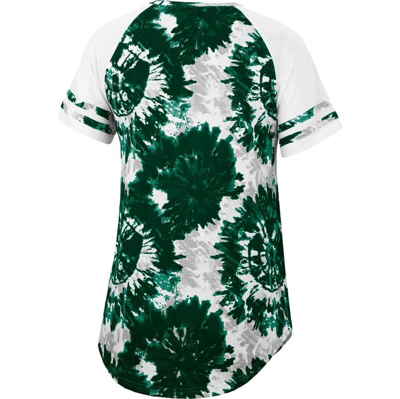 Shop Colosseum Green/white Michigan State Spartans Annie Oversized Tie-dye Raglan T-shirt