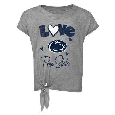 Shop Outerstuff Toddler Heathered Gray/navy Penn State Nittany Lions Forever Love Team T-shirt & Leggings Set In Heather Gray