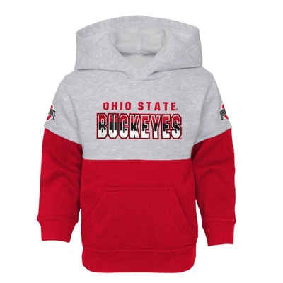 Shop Outerstuff Toddler Heather Gray/scarlet Ohio State Buckeyes Playmaker Pullover Hoodie & Pants Set