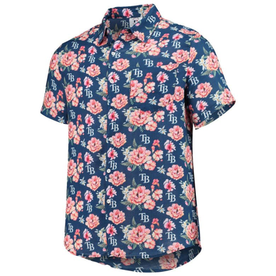 Shop Foco Navy Tampa Bay Rays Floral Linen Button-up Shirt