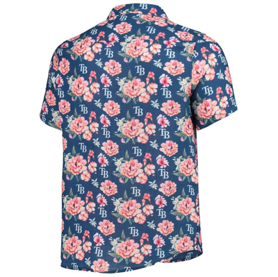 Shop Foco Navy Tampa Bay Rays Floral Linen Button-up Shirt