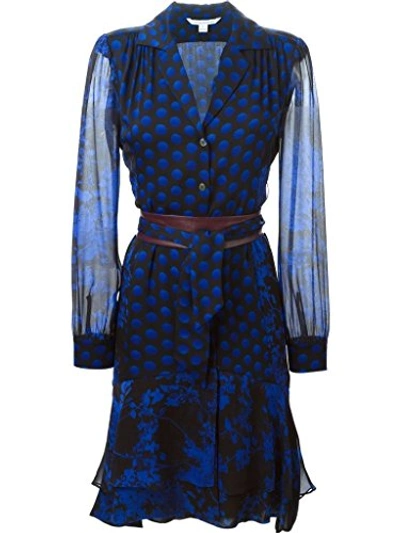 Diane Von Furstenberg Catherine Silk Shirt Dress In Daze Dot Blue | ModeSens