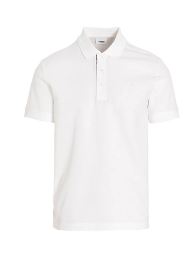 Shop Burberry 'eddie' Polo Shirt In White