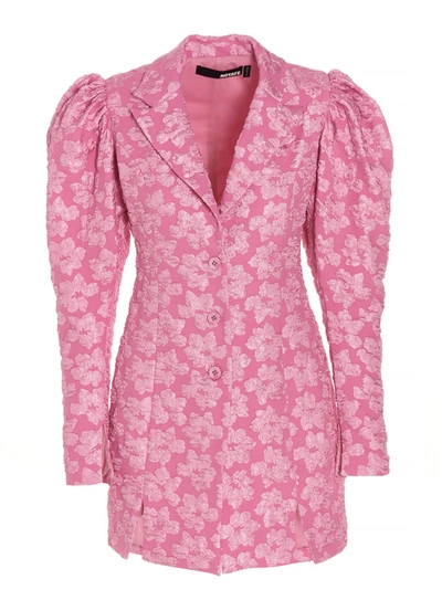 Shop Rotate Birger Christensen Jacquard Floral Blazer Jacket In Pink