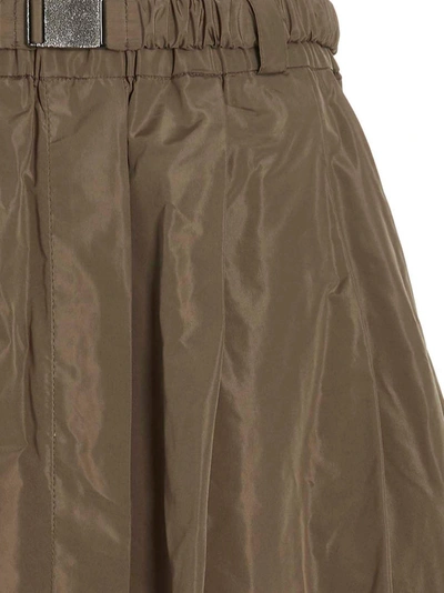 Shop Brunello Cucinelli Taffeta Skirt In Brown