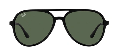 Shop Ray Ban Rb4376 601/71 Aviator Sunglasses In Green