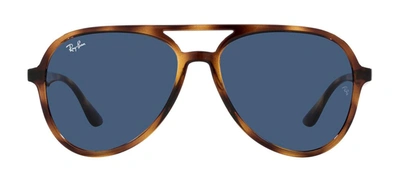 Shop Ray Ban Rb4376 710/80 Aviator Sunglasses In Blue
