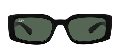Shop Ray Ban Rb4395 667771 Rectangle Sunglasses In Green