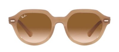 Shop Ray Ban Rb4399 616651 Geometric Sunglasses In Brown